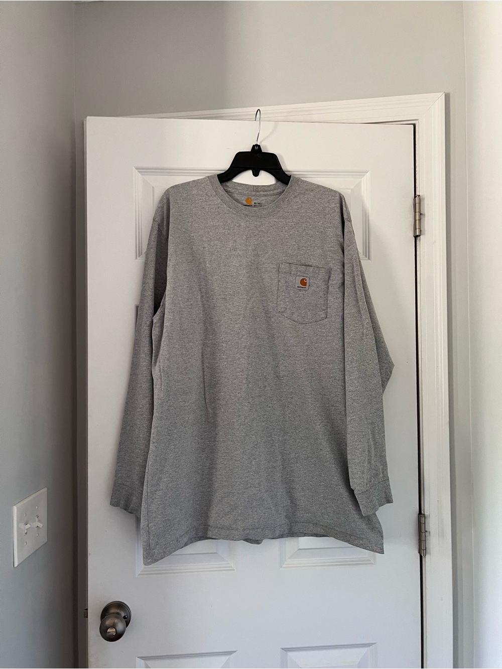 Carhartt Shirt Mens XL Tall Gray Long Sleeve Cotton Pocket Workwear Outdoor